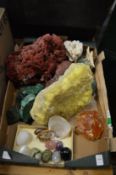 A collection of crystals and coral etc.