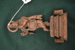 In Indian bronze Krisna, missing flute.