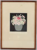 JOHN HALL THORPE 'Pinks' colour woodcut 16 x 15cm image