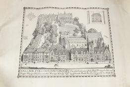 EDMOND HORT NEW 'Balliol College Oxford' engraving by EMERY WALKER unframed and rolled 31 X 39.5cm