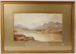 JAMES DOUGLAS (1858-1911) Mountain landscape watercolour signed 22 x 38cm