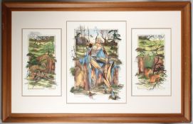 GRAHAM ILLINGWORTH (1953) 'Act of Benevolence' triptych silkscreen print 12/25 central panel 70 x
