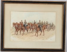 RICHARD SIMKIN (1840-1926) 'Section Field Battery Royal Artillery Review Order' watercolour signed