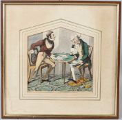 JOHN PHILLIPS (19TH CENTURY) Two card players, possibly playing Cribbage early 19th century