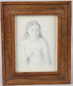 20TH CENTURY SCHOOL Female nude life drawing pencil 20 x 15cm