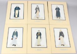 WINCHESTER COLLEGE INTEREST Six mixed media studies of pupils unframed each 25 x 17cm