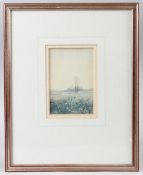 WILLIAM NEAL (b.1947) 'Surrey Landscape' watercolour 14 x 9.5cm