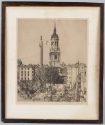 MORTIMER MENPES (1855-1938) 'The Monument' etching signed in pencil artists label verso 27.5 x 23.