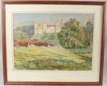 HENLEY G. CURL (1910-1989) View of a castle, possibly Framlington watercolour signed and dated '80