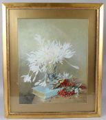 GEORGE JACKSON FLEMWELL (1865-1928) Still life of flowers and berries watercolour signed with a