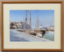 G MILLER 'Weymouth Harbour' watercolour signed and inscribed 24.5 x 35cm