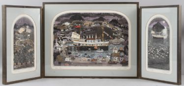 GRAHAM CLARKE (b.1941) 'Arke' 'Gopher' and 'Ararat' tryptich etching 291/300 signed in pencil Arke