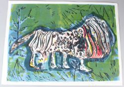 BRUCE ONOBRAKPEYA (1932 NIGERIA) 'Ubido (Mythical Animal)' serigraph / screenprint 11/75 signed