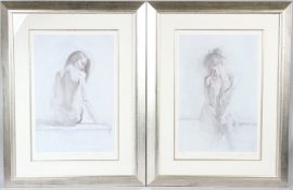 CONTEMPORARY SCHOOL 'Déshabillé I' and 'Déshabillé II' pair of prints 177/500 blindstamped and