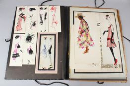 MAUREEN MAGUIRE Collection of late 1950's / early 1960's fashion designs ink and watercolour