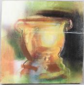 SIMON CHALMERS 'Untitled (detail) 1987' acrylic on canvas artists label verso 44 x 43.5cm