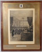 THOMAS HEMY (1852-1937) 'Speeches Upper School' Eton etching signed in pencil signed and dated