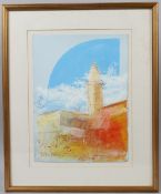 PAUL JOHN KILSHAW (b.1947) View of a mosque possibly Marrakech watercolour signed 38 x 28cm