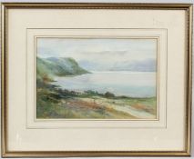 HILDA ANNETTA WALKER (1877-1960) Mountain landscape with loch watercolour signed and dated 1904 17 x