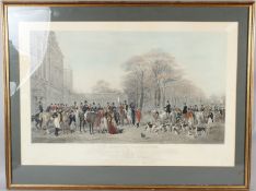 AFTER WILLIAM & HENRY BARRAUD 'The Meet at Badminton' coloured engraving by William Giller 42 cm x