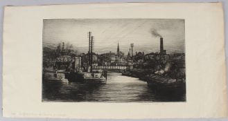 MORTIMER MENPES (1855-1938) 'Sandford Lock on the Thames nr Abingdon' etching signed in pencil