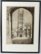 MORTIMER MENPES (1855-1938) Canterbury Cathedral from the Westgate' etching signed in pencil 40 x