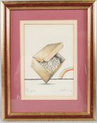 RONALD SEARLE 'Boxed Cats' colour lithograph signed in pencil numbered 43/50 dated 1983 with