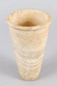 AN EGYPTIAN ALABASTER VESSEL, OLD KINGDOM, Circa. 3000-2600 BC, of cylindrical tapering form.
