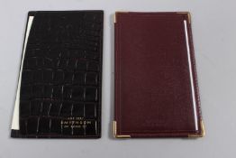 TWO CROCODILE MEN'S LEATHER NOTEBOOKS. SMYTHSON, BOND ST.