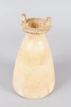 AN EGYPTIAN ALABASTER SITULA, NEW KINGDOM, Circa. 1550-1070 BC, with ring handles to the circular