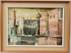 SUSHILA SINGH (1904-1929). The Temple. Signed, oil on canvas. 33cms x 46cms.