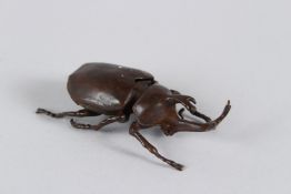 A JAPANESE ARTICULATED LONG NOSE JUNGLE BEETLE. 9cms long.
