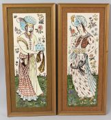 A SIMILAR SMALLER PAIR. Each: 55cms x 24cms.