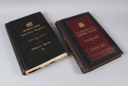 VISITORS BOOKS, early 20th century, two large leather bound visitors books for Burgoyne's, one for