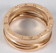A BULGARI B.ZERO LEGEND 18K ROSE GOLD RING.