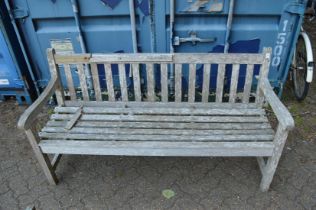 A hardwood garden bench (faults).