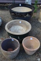 Four garden pots.