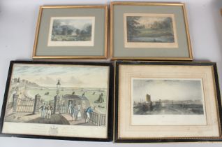 AFTER JMW TURNER 'Brighton Chain Pier' coloured engraving 19 x 30cm another of the Entrance of the