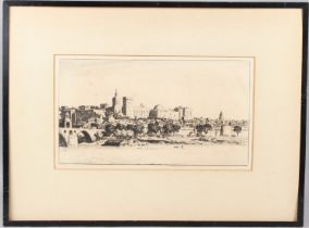 STANLEY ANDERSON (1884-1966) 'The Palace of the Pope Avignon' etching signed in pencil inscribed