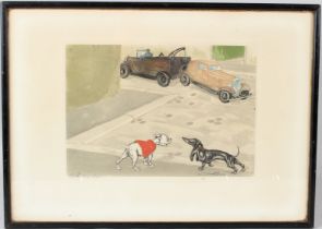 AFTER ARTHUR BORIS KLEIN (1893-1985) Two dogs on a street corner with a car being towed away