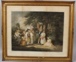CLIFFORD R. JAMES Children at play in woodland mezzotint signed in pencil blindstamped 39.5 x 51.5cm