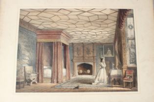 JOSEPH NASH (1808-1878) Stately home interiors including Haddon, Hardwicke, Knowle, etc unframed (
