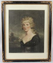 AFTER JOHN HOPPNER Portrait of Dorothea Jordan coloured print 47 x 39cm