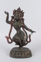 A TIBETAN BUDDHISM TEMPLE BRONZE GILT TARA KWAN-YIN GODDESS BUDDHA STATUE. 41cms high.