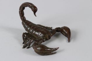 A JAPANESE BRONZE ARTICULATED SCORPION. 5ins long.