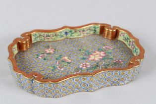 A CHINESE FAMILLE ROSE PORCELAIN TRAY OR BRUSH WASHER, IN THE QIANLONG STYLE, probably 20th century,