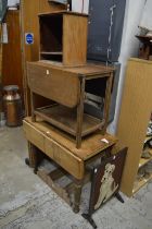 Pine drop-flap table and other items.