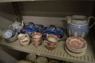 A pair of Spode Italian pattern vegetable dishes and covers and other decorative china.