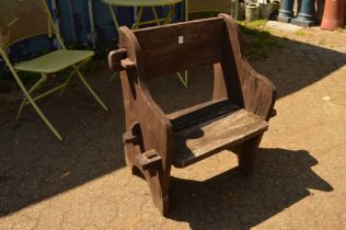 A hardwood garden chair.