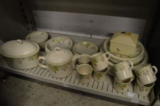 Quantity of Wedgwood Wild Apple china and a honeybee box and cover.